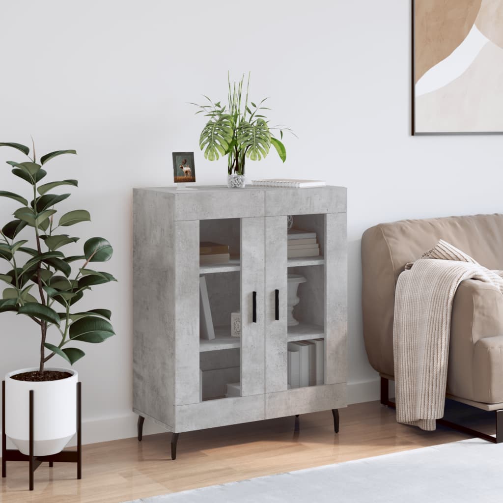 vidaXL Szafka, szarość betonu, 69,5x34x90 cm, materiał drewnopochodny