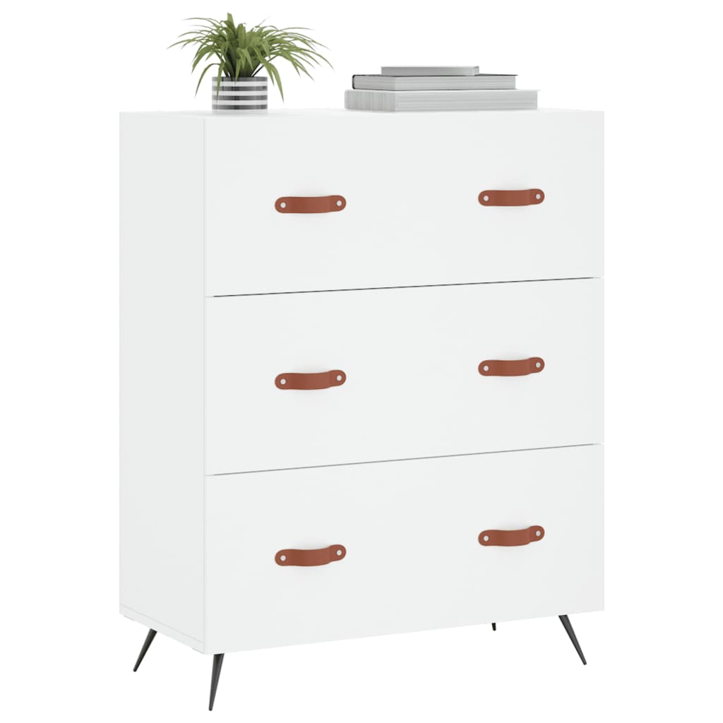 vidaXL Komoda, biała, 69,5x34x90 cm, materiał drewnopochodny