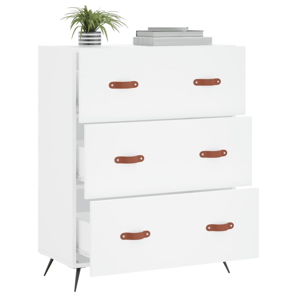 vidaXL Komoda, biała, 69,5x34x90 cm, materiał drewnopochodny