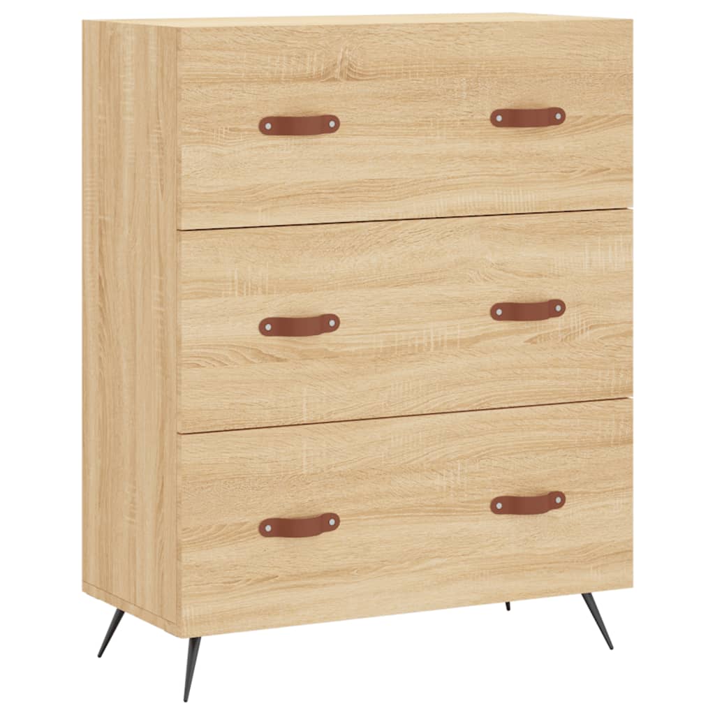 vidaXL Komoda, dąb sonoma, 69,5x34x90 cm, materiał drewnopochodny