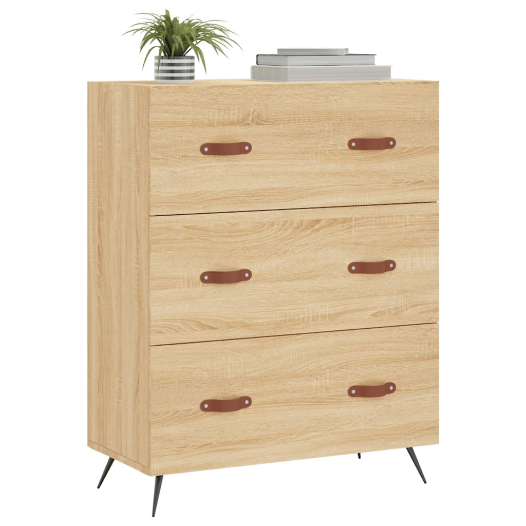 vidaXL Komoda, dąb sonoma, 69,5x34x90 cm, materiał drewnopochodny