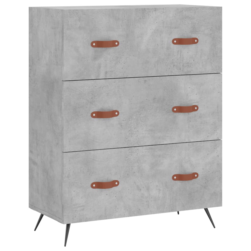 vidaXL Komoda, szarość betonu, 69,5x34x90 cm, materiał drewnopochodny