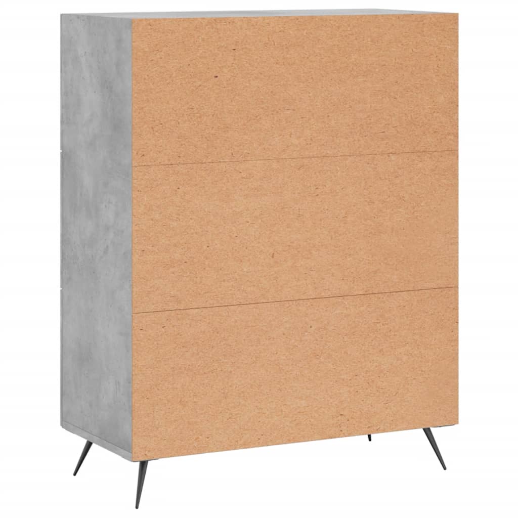 vidaXL Komoda, szarość betonu, 69,5x34x90 cm, materiał drewnopochodny