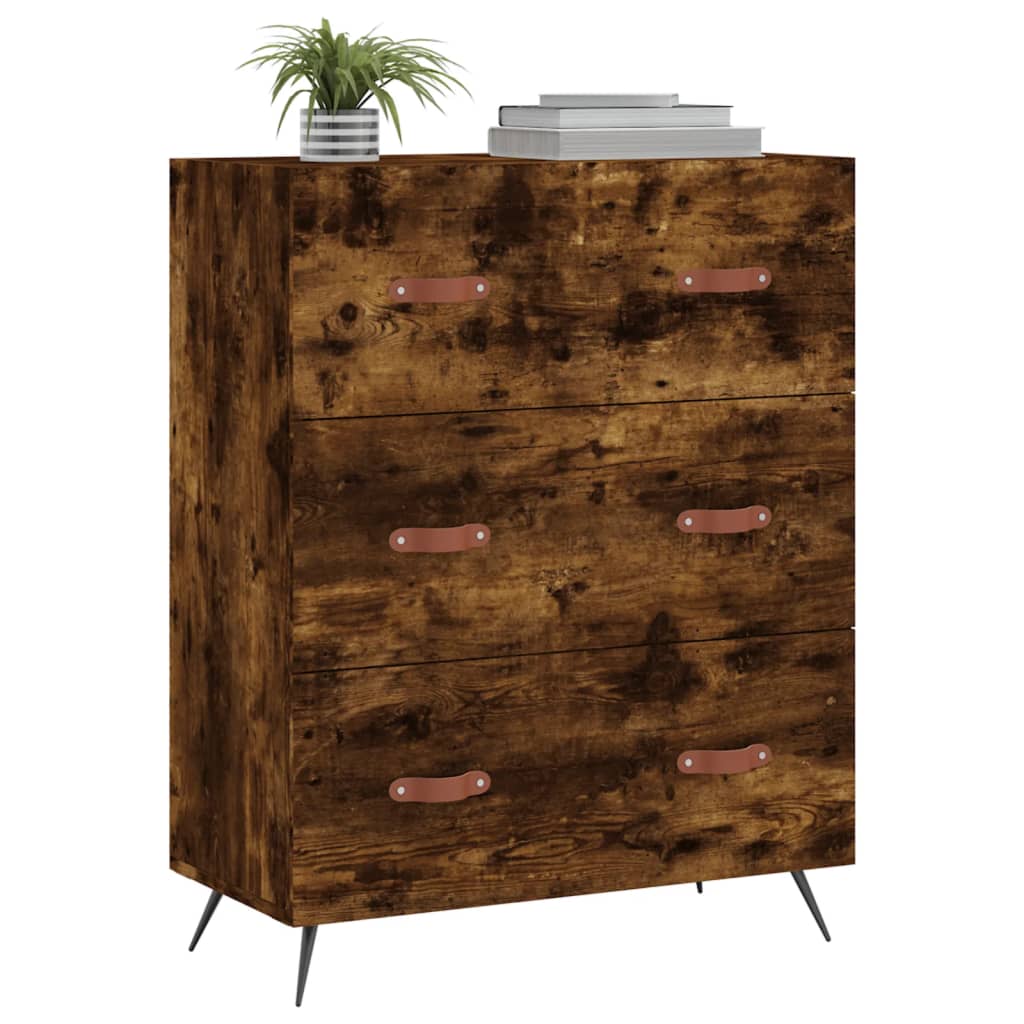 vidaXL Komoda, przydymiony dąb, 69,5x34x90 cm, materiał drewnopochodny