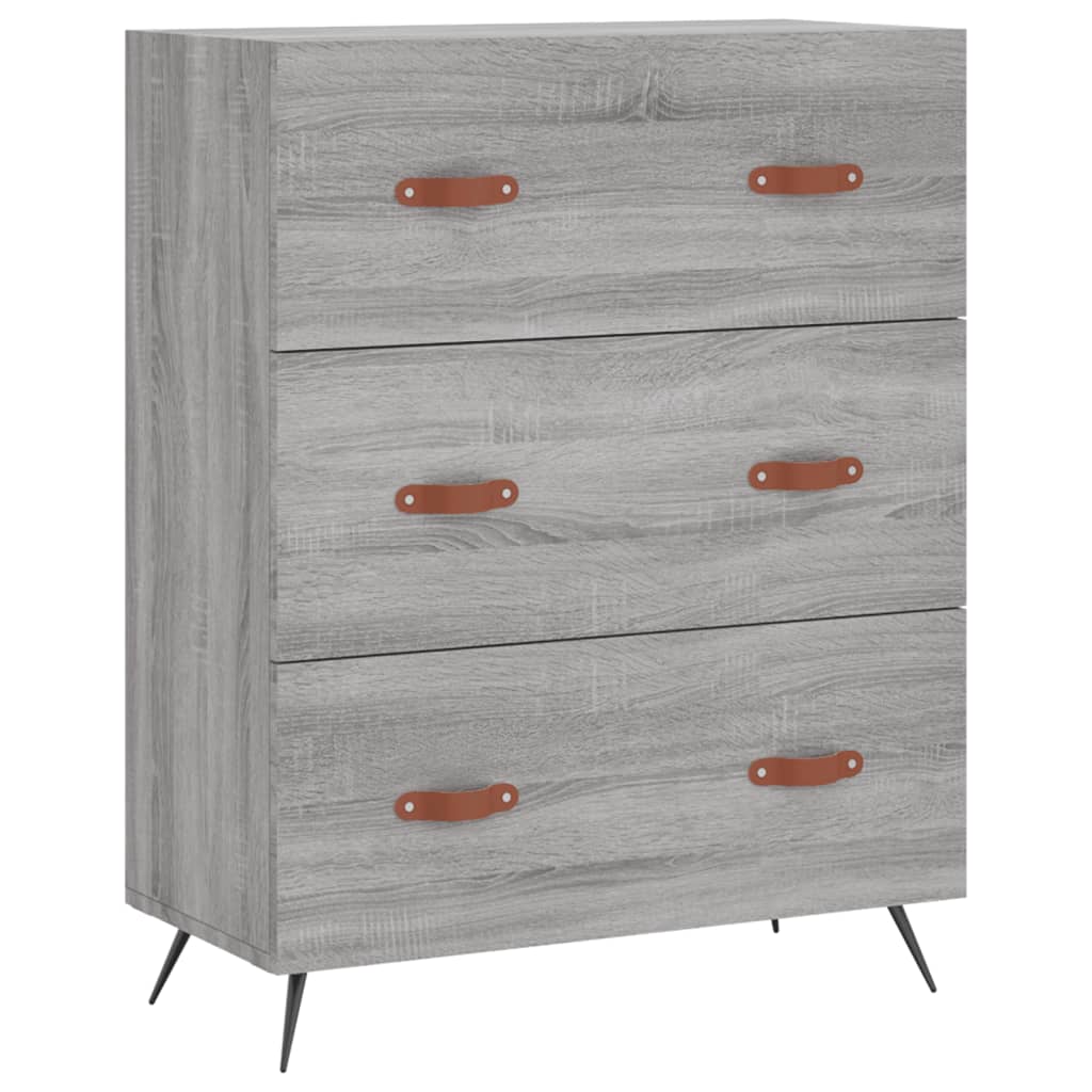 vidaXL Komoda, szary dąb sonoma, 69,5x34x90cm, materiał drewnopochodny