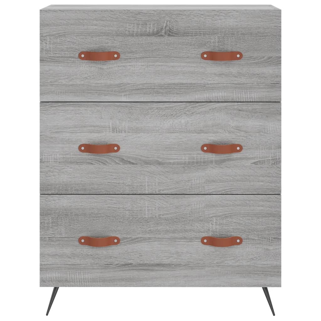 vidaXL Komoda, szary dąb sonoma, 69,5x34x90cm, materiał drewnopochodny