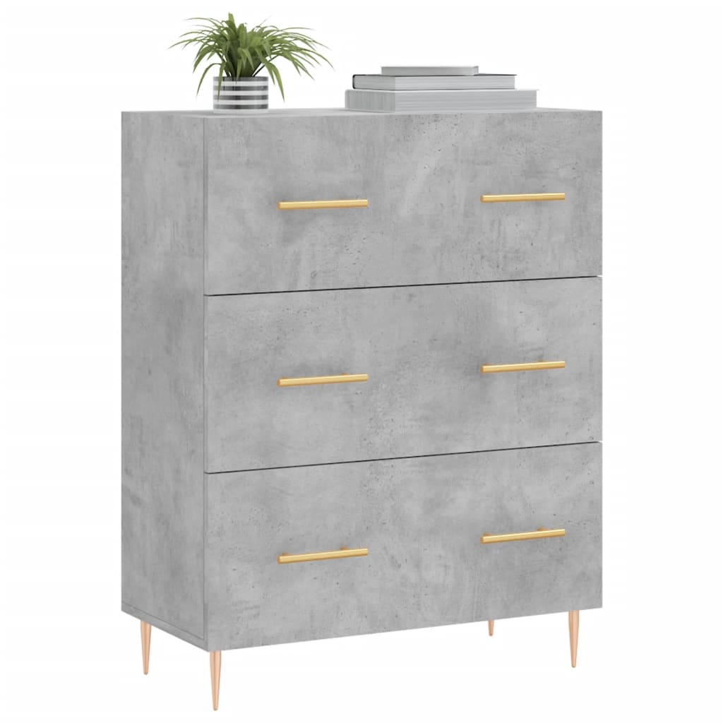 vidaXL Szafka, szarość betonu, 69,5x34x90 cm, materiał drewnopochodny