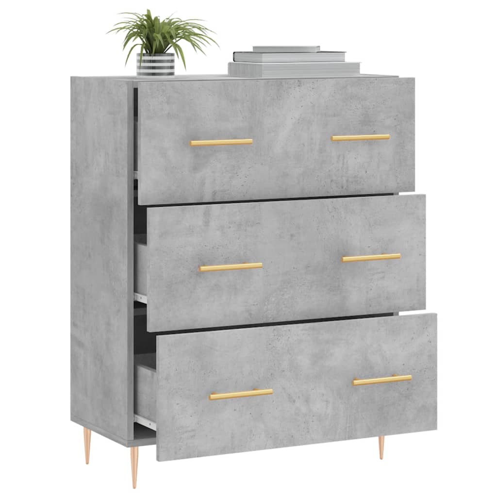 vidaXL Szafka, szarość betonu, 69,5x34x90 cm, materiał drewnopochodny