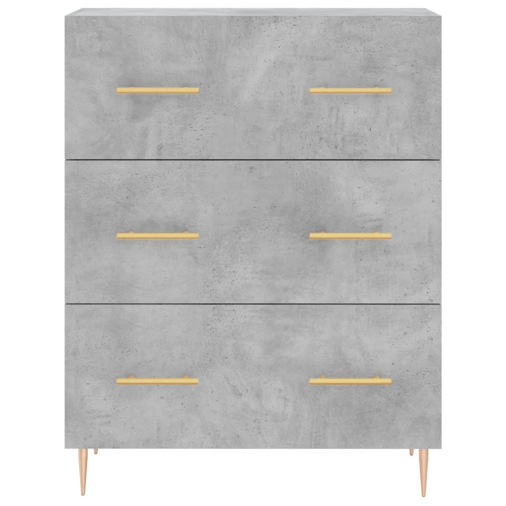 vidaXL Szafka, szarość betonu, 69,5x34x90 cm, materiał drewnopochodny