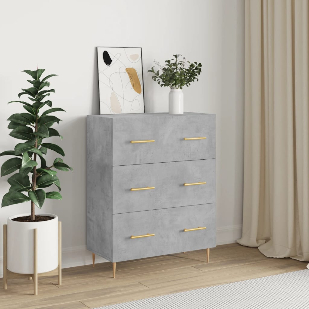 vidaXL Szafka, szarość betonu, 69,5x34x90 cm, materiał drewnopochodny