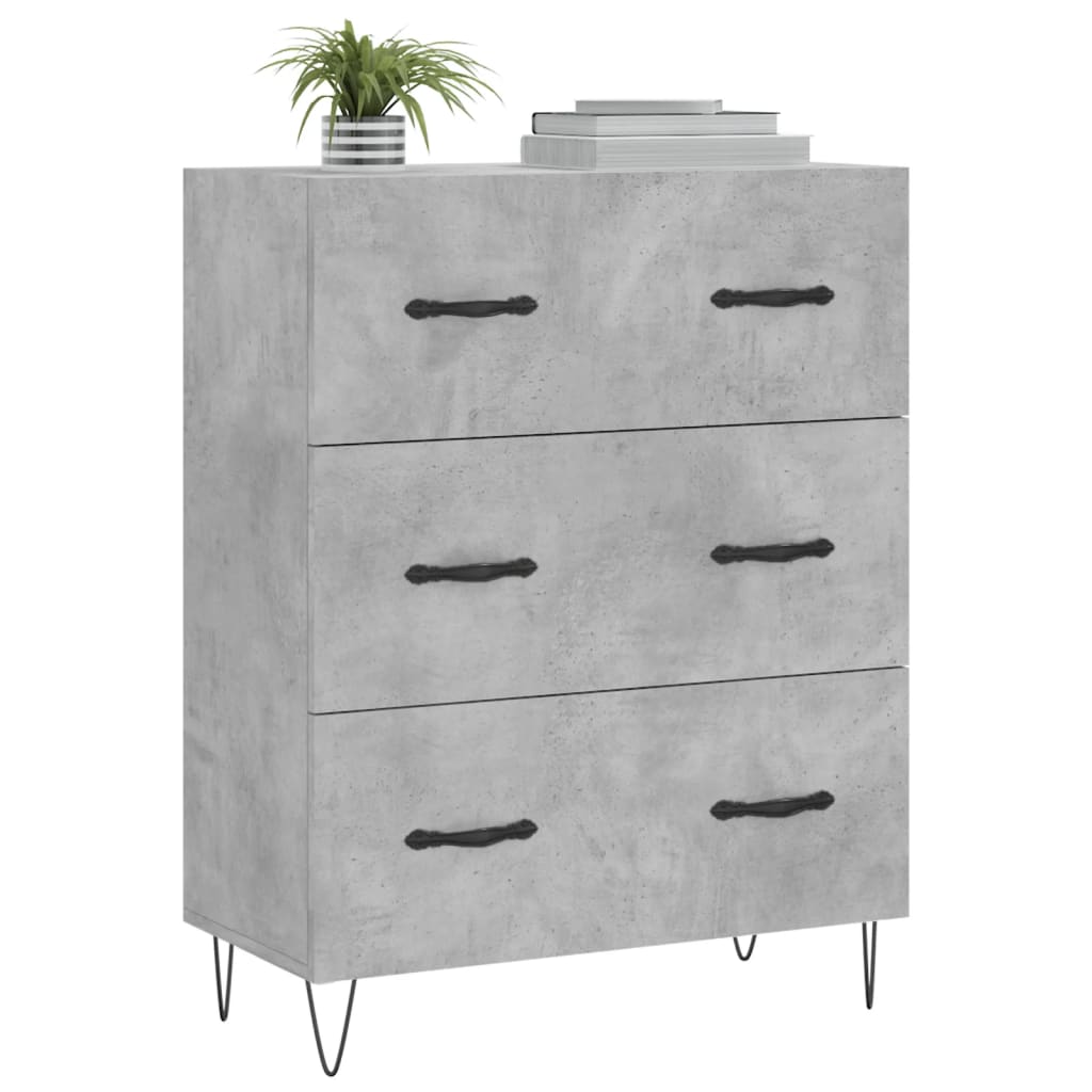 vidaXL Szafka, szarość betonu, 69,5x34x90 cm, materiał drewnopochodny