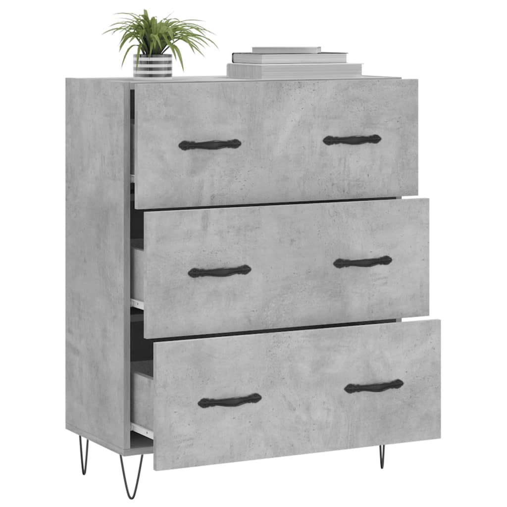 vidaXL Szafka, szarość betonu, 69,5x34x90 cm, materiał drewnopochodny