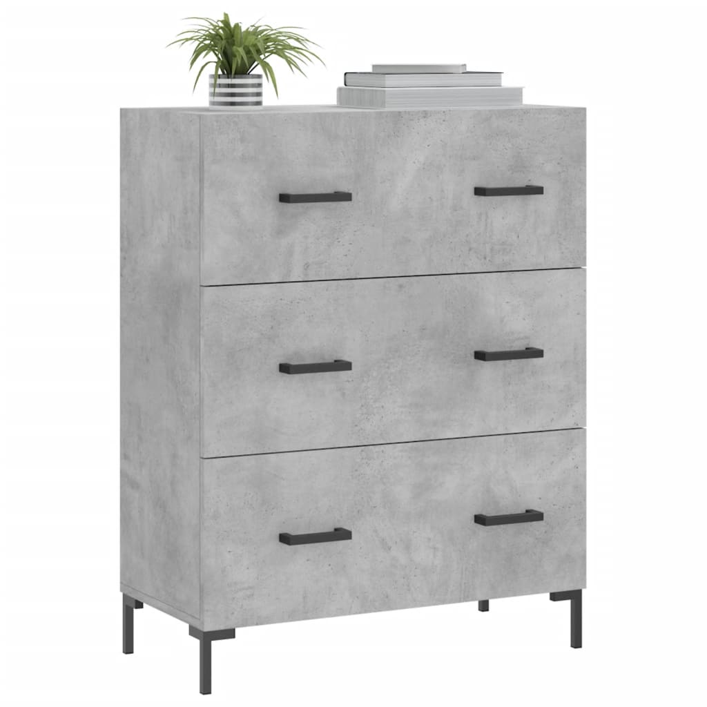 vidaXL Szafka, szarość betonu, 69,5x34x90 cm, materiał drewnopochodny
