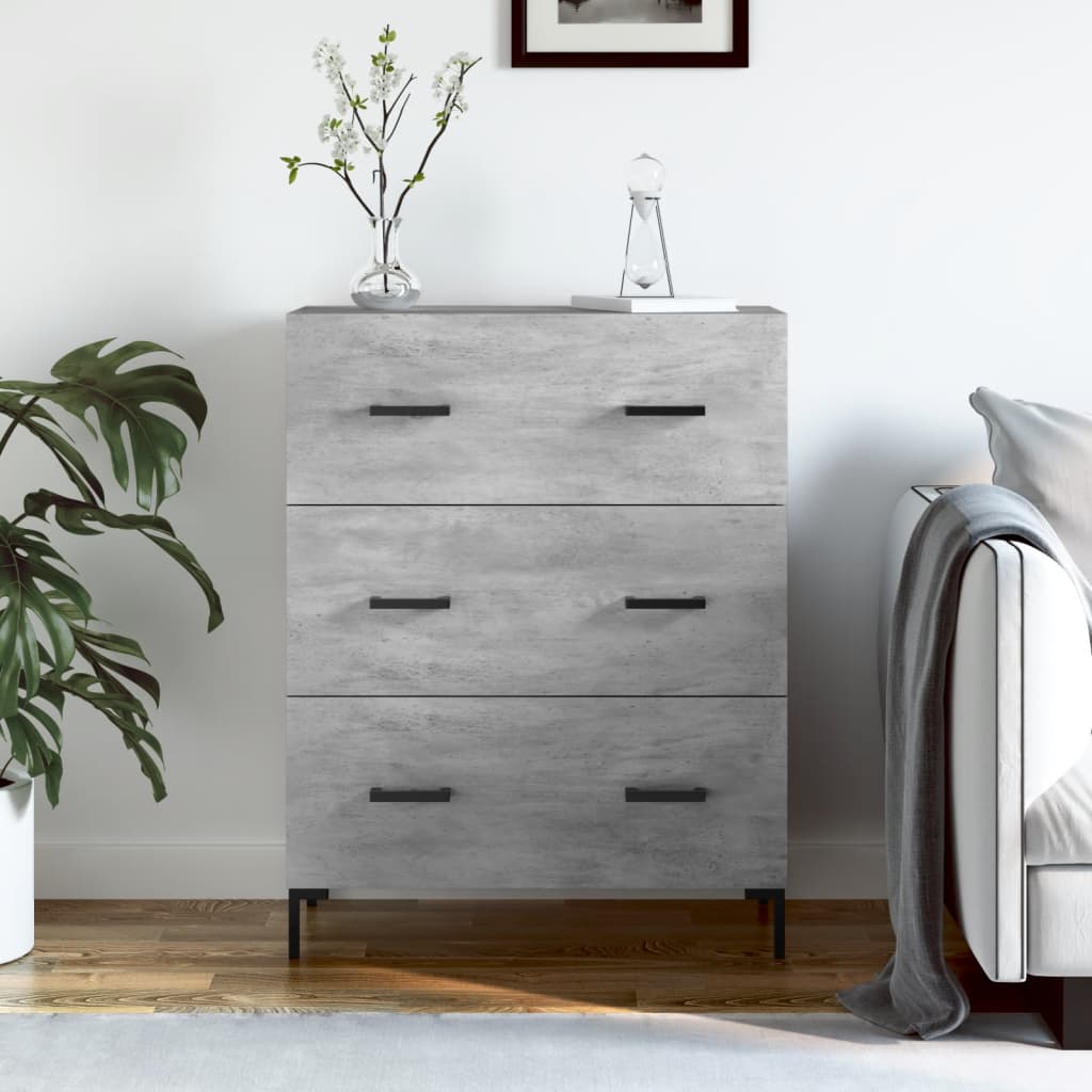 vidaXL Szafka, szarość betonu, 69,5x34x90 cm, materiał drewnopochodny