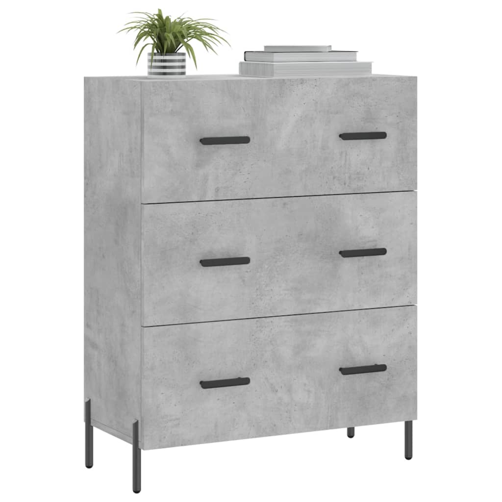 vidaXL Szafka, szarość betonu, 69,5x34x90 cm, materiał drewnopochodny