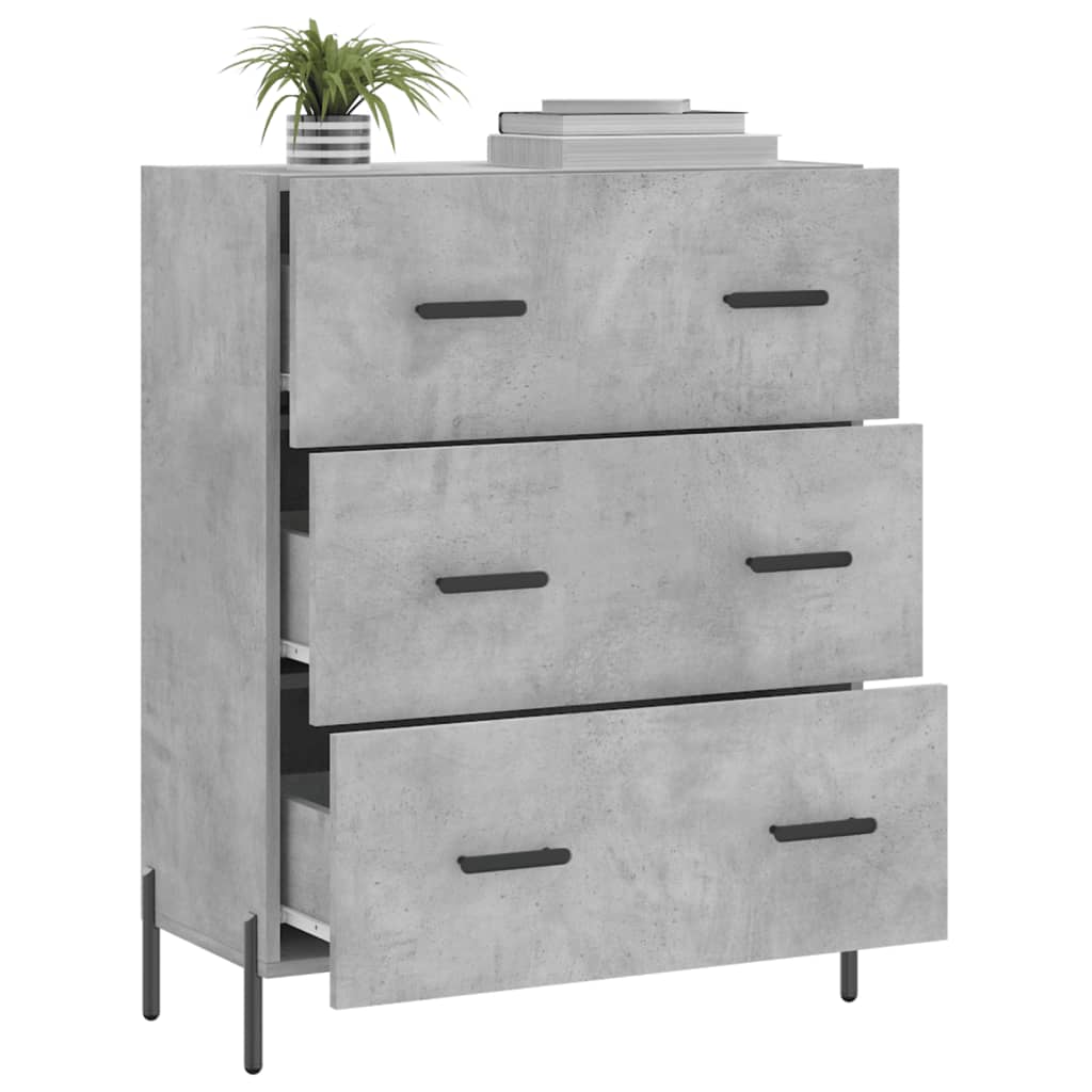 vidaXL Szafka, szarość betonu, 69,5x34x90 cm, materiał drewnopochodny