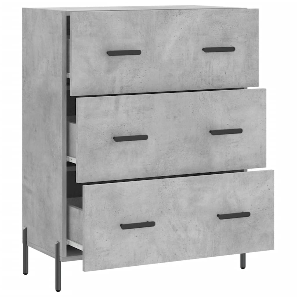 vidaXL Szafka, szarość betonu, 69,5x34x90 cm, materiał drewnopochodny