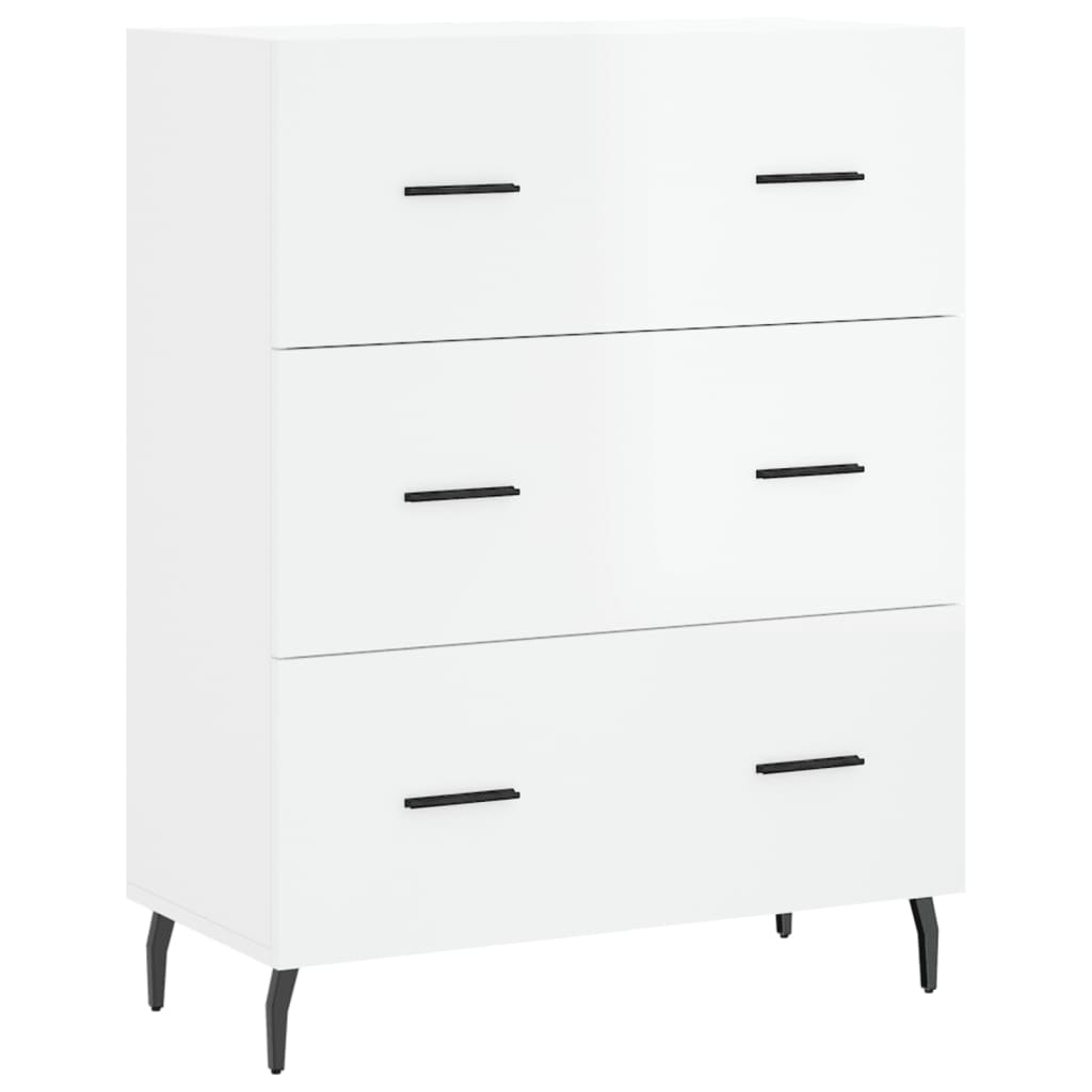vidaXL Szafka, biała, połysk, 69,5x34x90 cm, materiał drewnopochodny