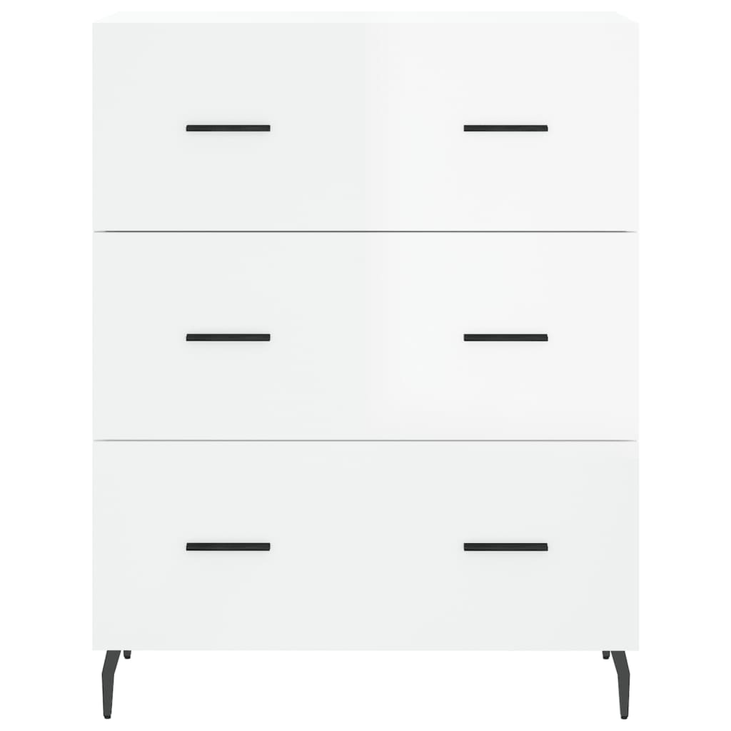 vidaXL Szafka, biała, połysk, 69,5x34x90 cm, materiał drewnopochodny