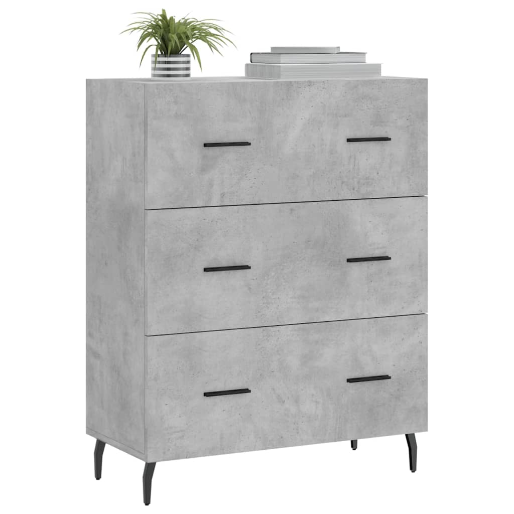 vidaXL Szafka, szarość betonu, 69,5x34x90 cm, materiał drewnopochodny