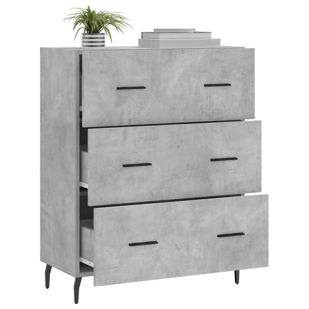 vidaXL Szafka, szarość betonu, 69,5x34x90 cm, materiał drewnopochodny
