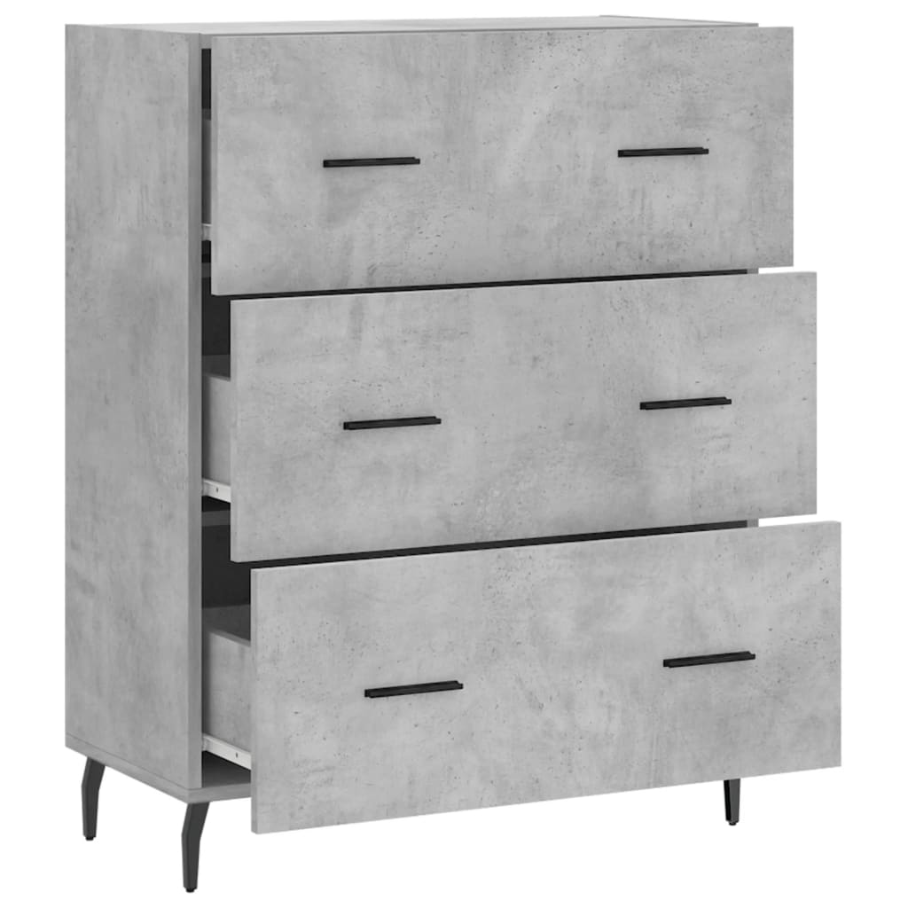 vidaXL Szafka, szarość betonu, 69,5x34x90 cm, materiał drewnopochodny