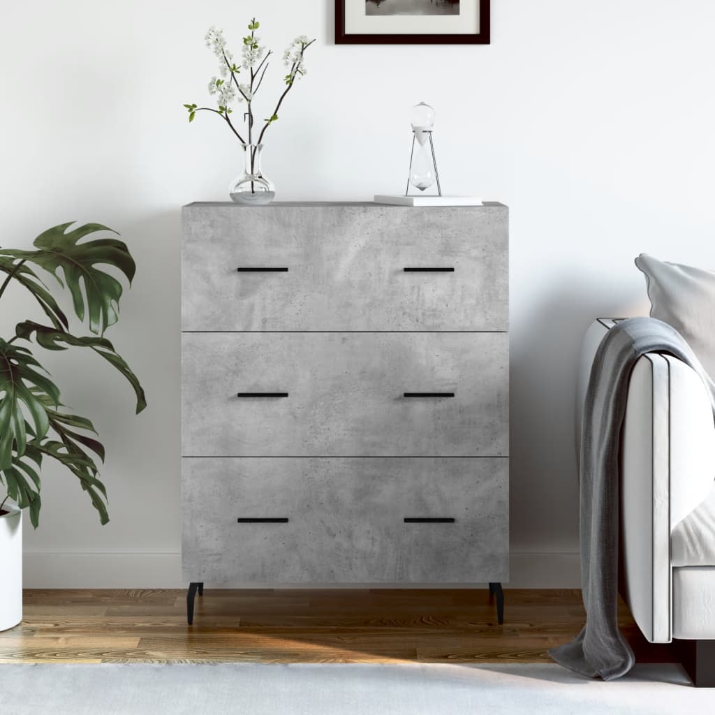 vidaXL Szafka, szarość betonu, 69,5x34x90 cm, materiał drewnopochodny