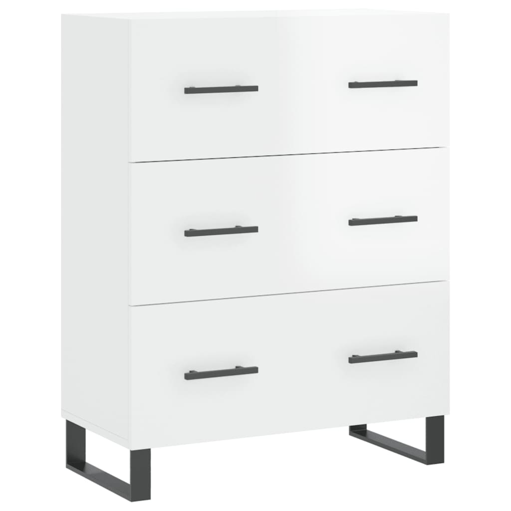 vidaXL Szafka, biała, połysk, 69,5x34x90 cm, materiał drewnopochodny