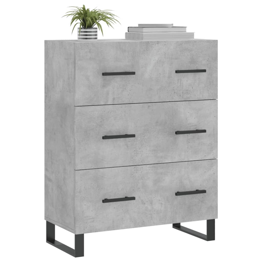 vidaXL Szafka, szarość betonu, 69,5x34x90 cm, materiał drewnopochodny