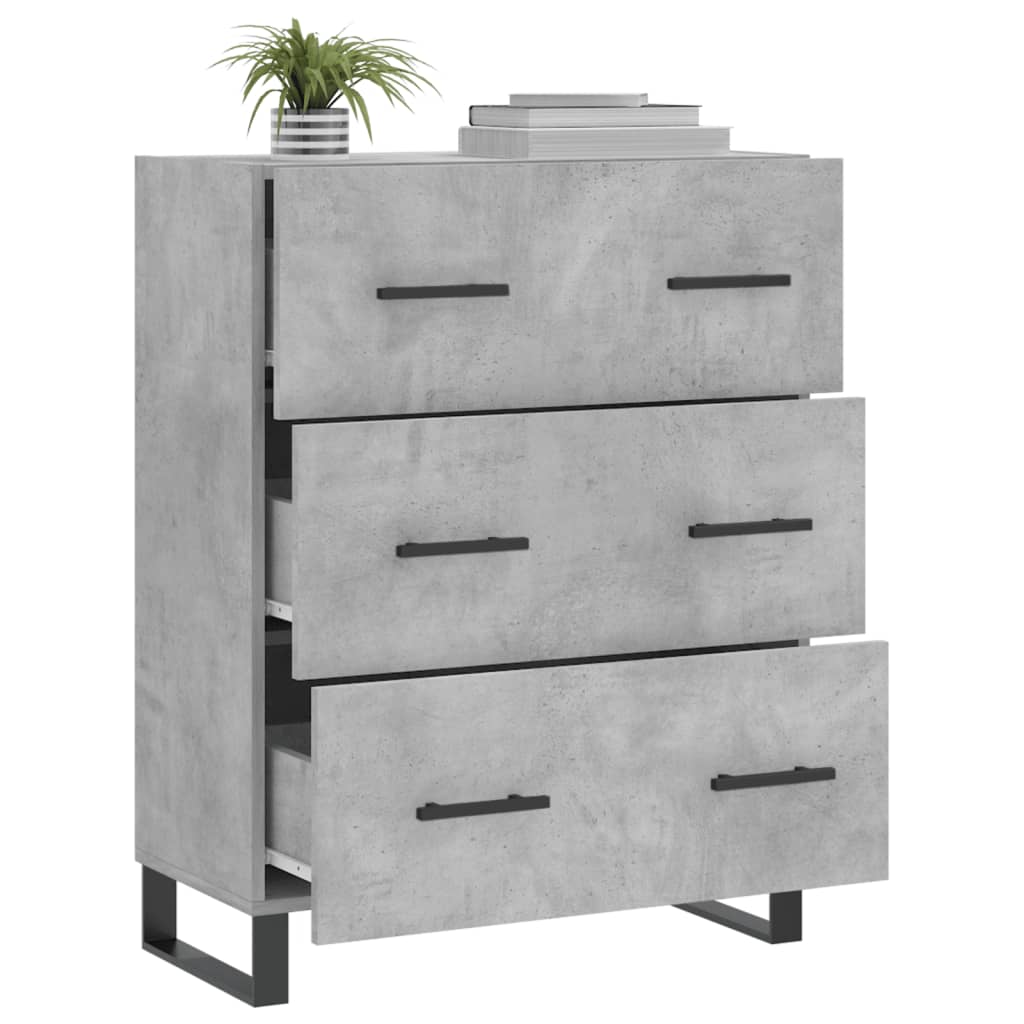 vidaXL Szafka, szarość betonu, 69,5x34x90 cm, materiał drewnopochodny