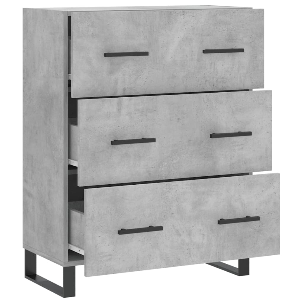 vidaXL Szafka, szarość betonu, 69,5x34x90 cm, materiał drewnopochodny
