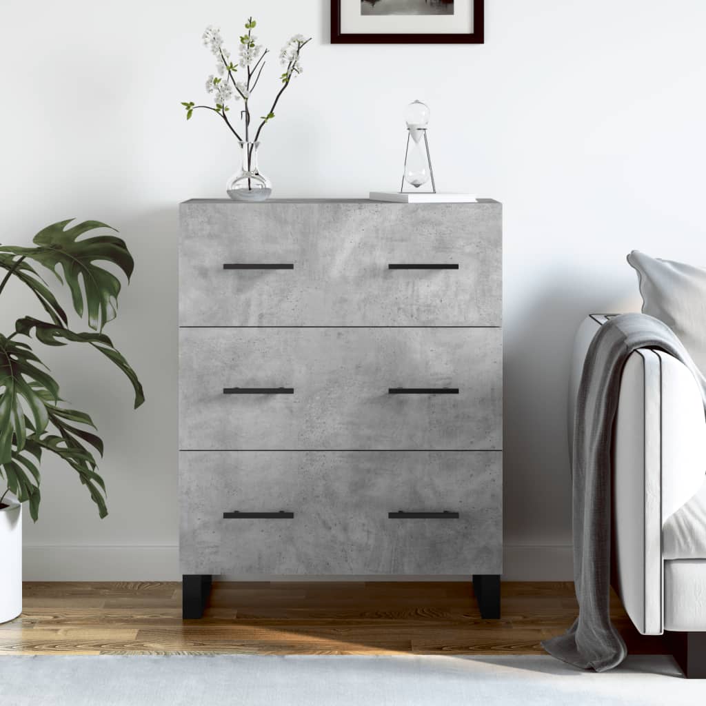 vidaXL Szafka, szarość betonu, 69,5x34x90 cm, materiał drewnopochodny