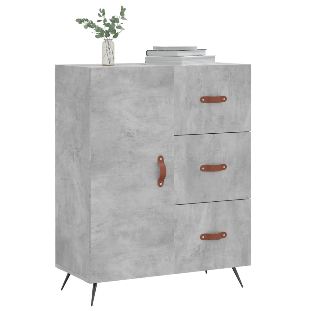 vidaXL Szafka, szarość betonu, 69,5x34x90 cm, materiał drewnopochodny