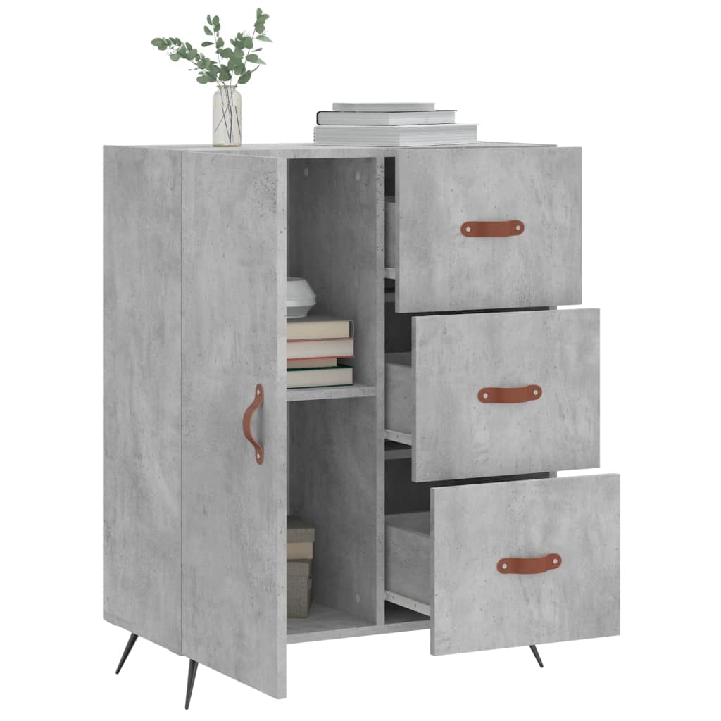 vidaXL Szafka, szarość betonu, 69,5x34x90 cm, materiał drewnopochodny