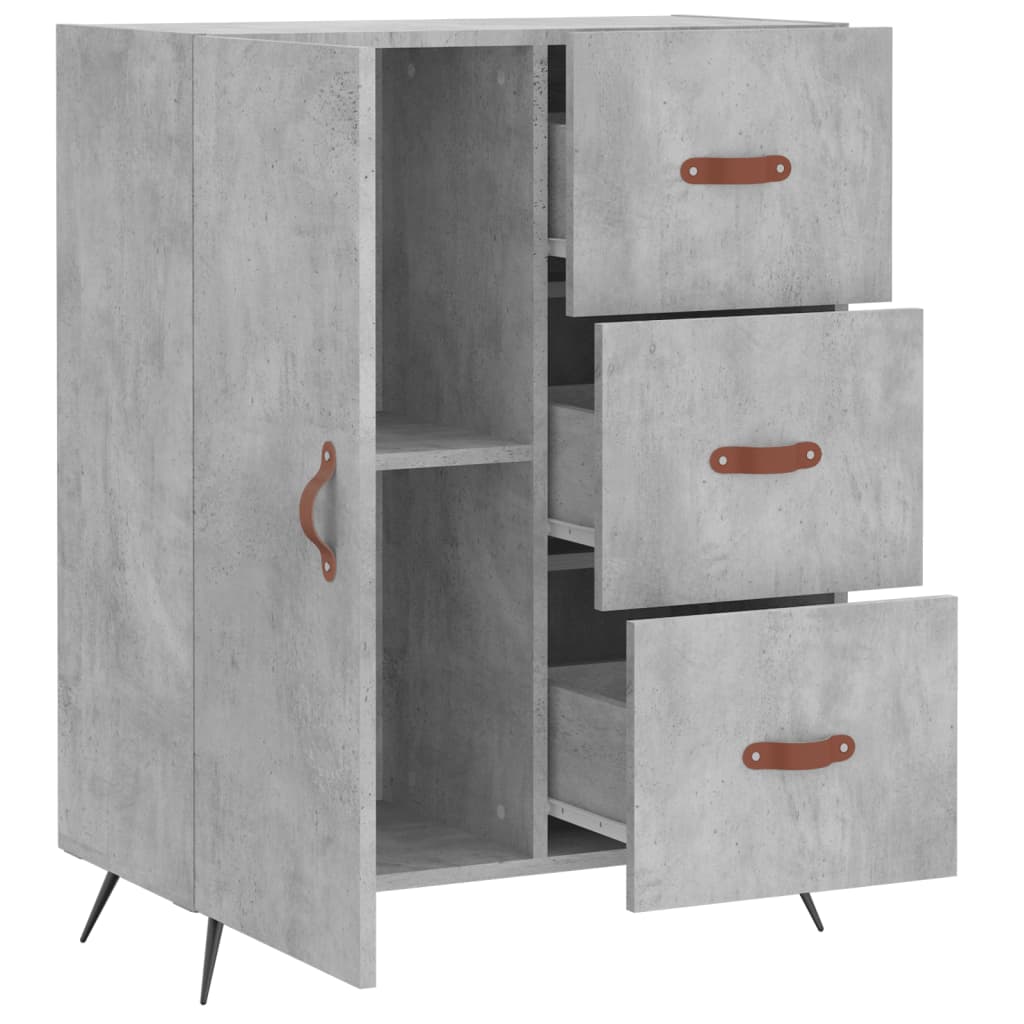 vidaXL Szafka, szarość betonu, 69,5x34x90 cm, materiał drewnopochodny