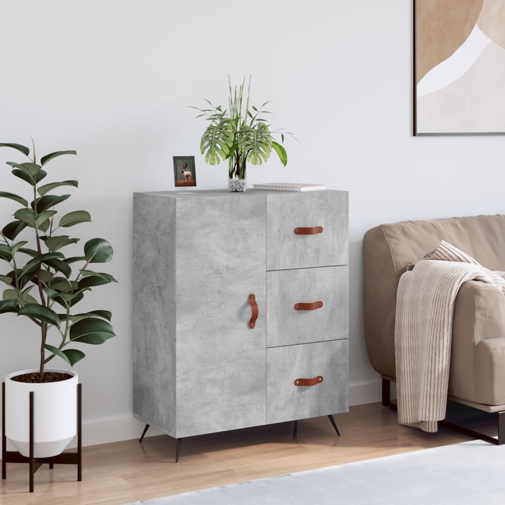 vidaXL Szafka, szarość betonu, 69,5x34x90 cm, materiał drewnopochodny
