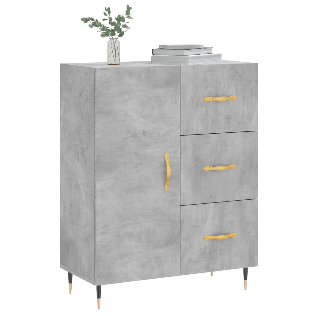 vidaXL Szafka, szarość betonu, 69,5x34x90 cm, materiał drewnopochodny