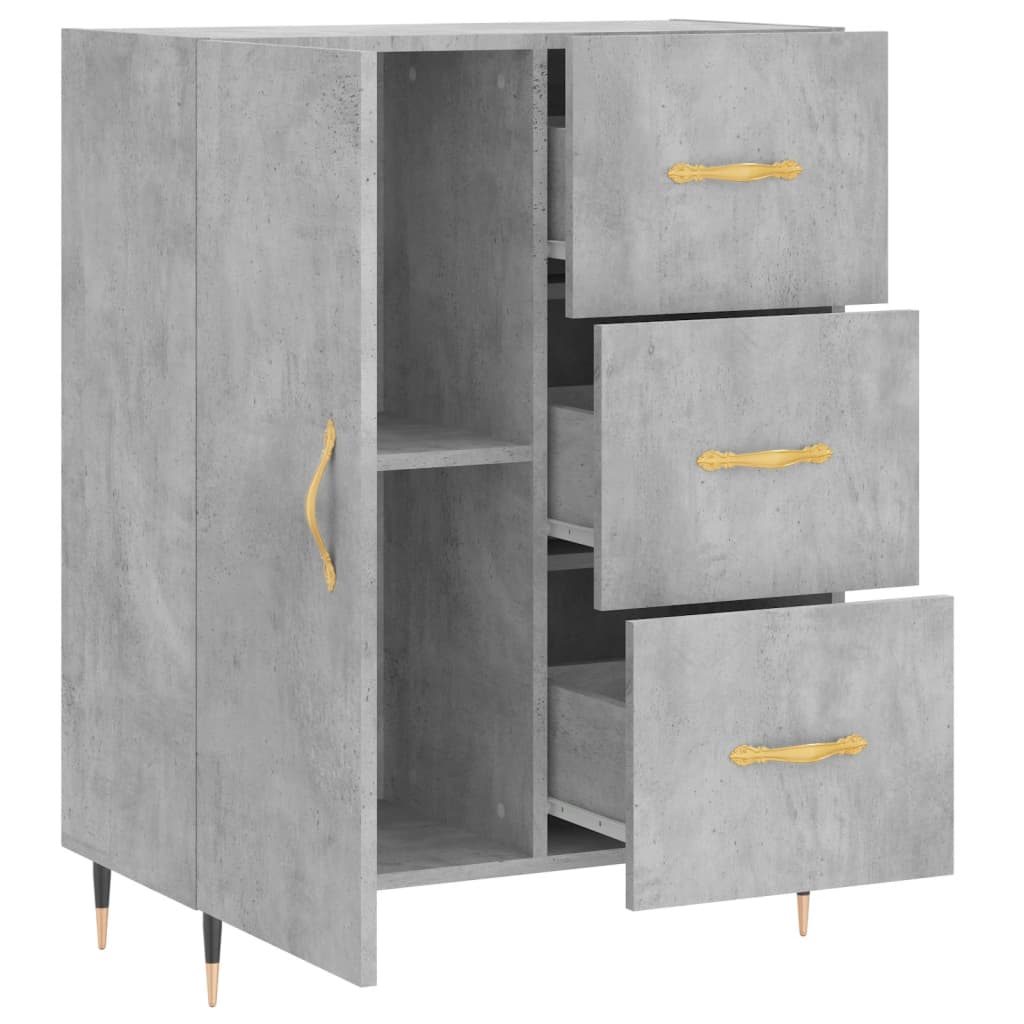vidaXL Szafka, szarość betonu, 69,5x34x90 cm, materiał drewnopochodny
