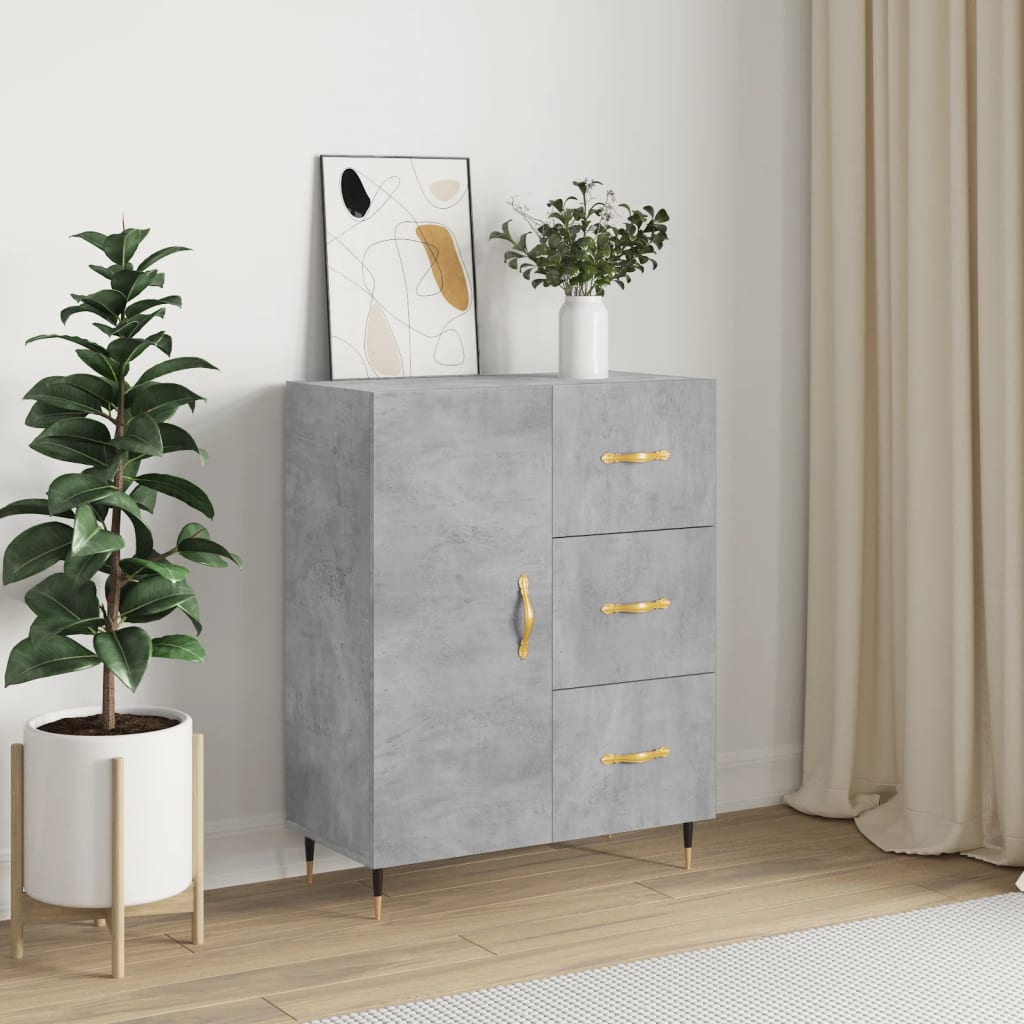 vidaXL Szafka, szarość betonu, 69,5x34x90 cm, materiał drewnopochodny