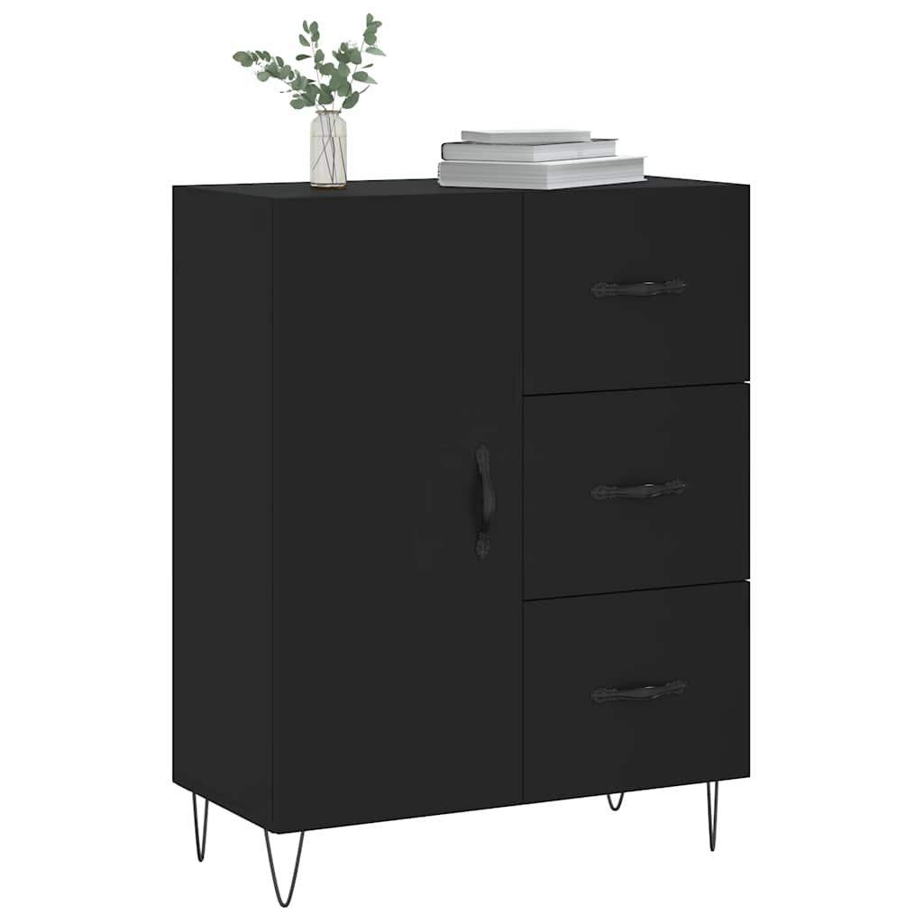 vidaXL Szafka, czarna, 69,5x34x90 cm, materiał drewnopochodny