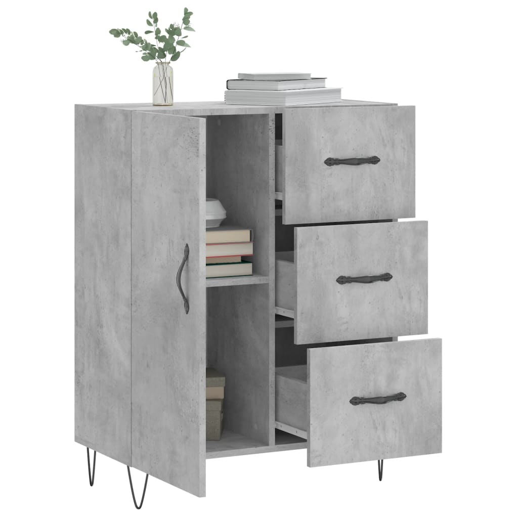vidaXL Szafka, szarość betonu, 69,5x34x90 cm, materiał drewnopochodny