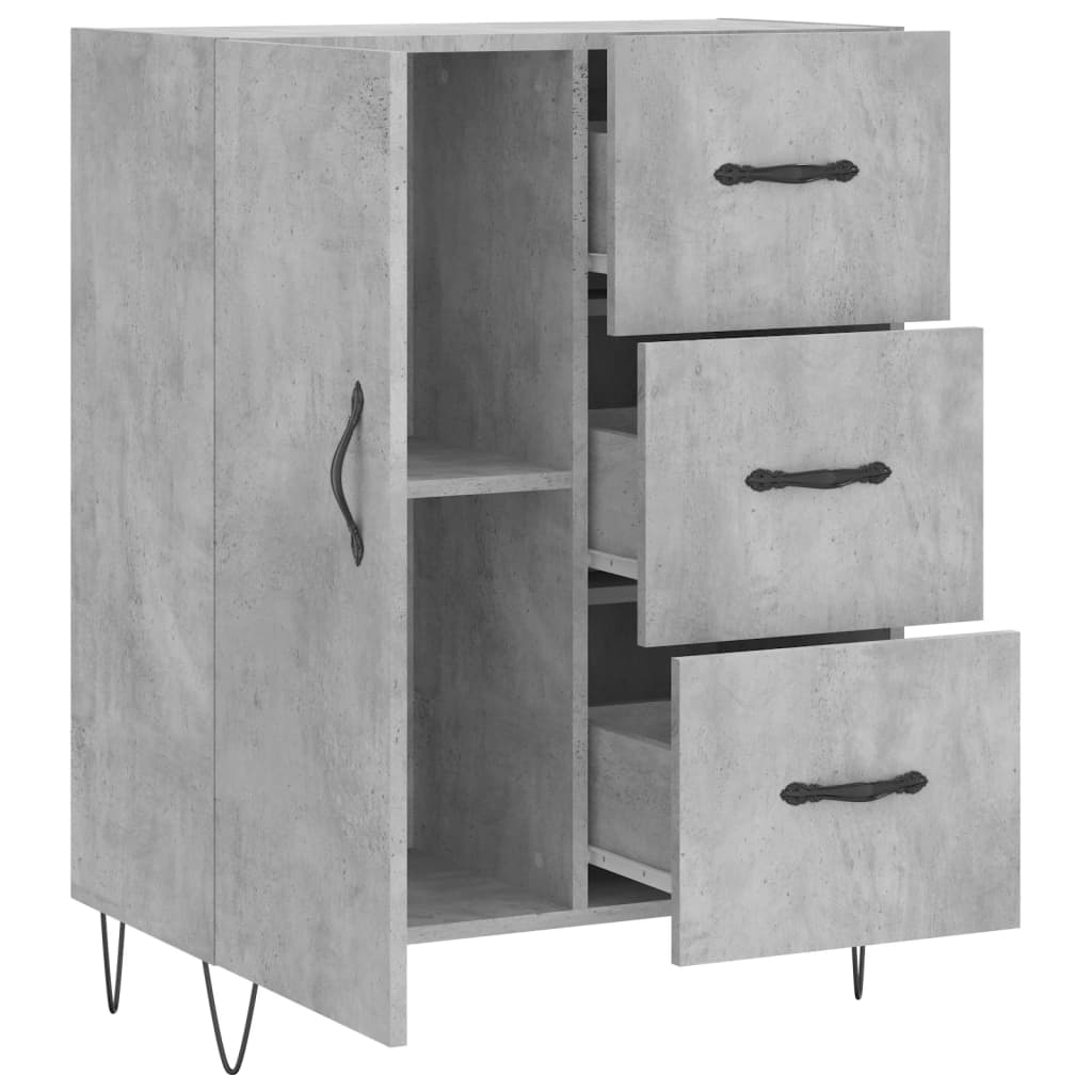 vidaXL Szafka, szarość betonu, 69,5x34x90 cm, materiał drewnopochodny
