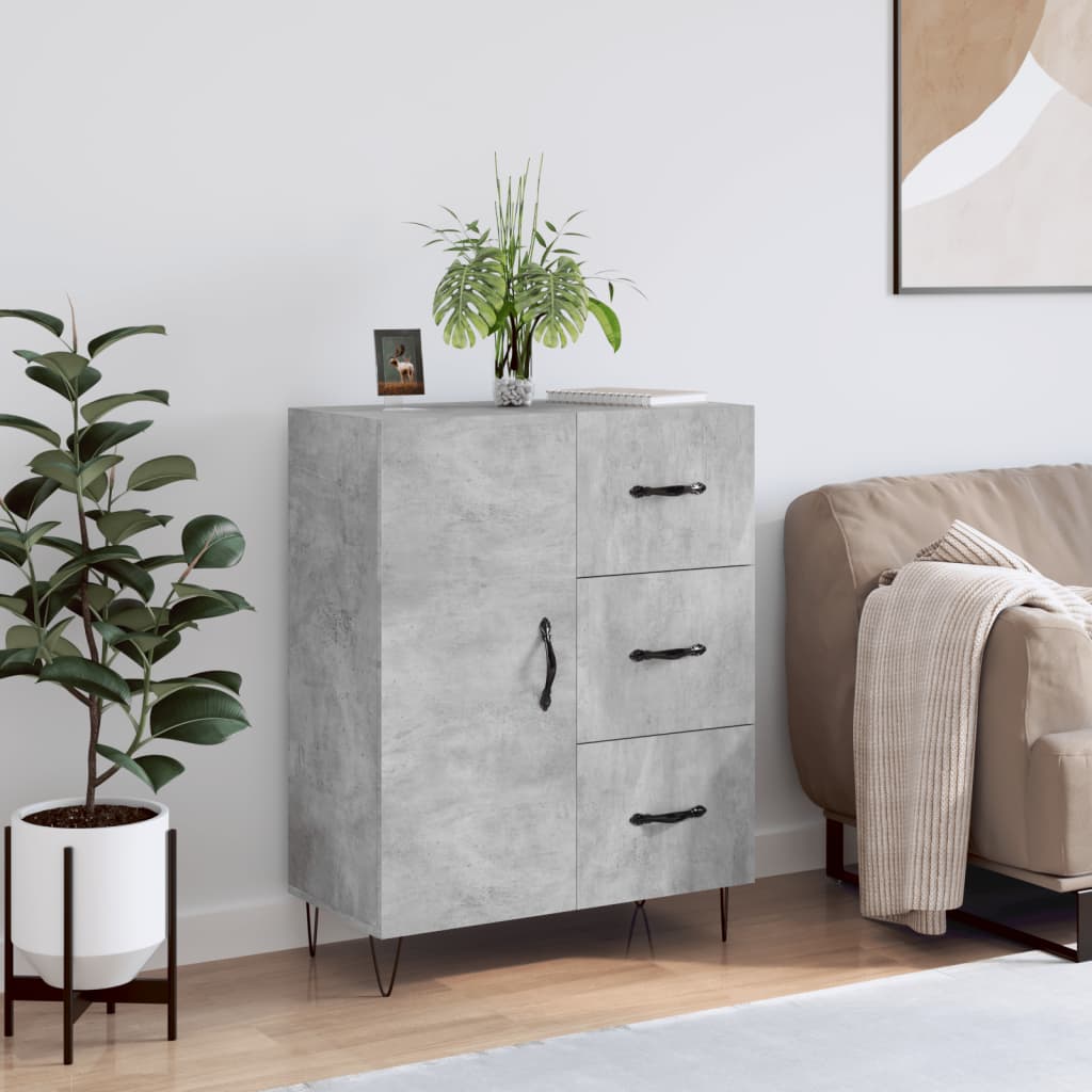 vidaXL Szafka, szarość betonu, 69,5x34x90 cm, materiał drewnopochodny