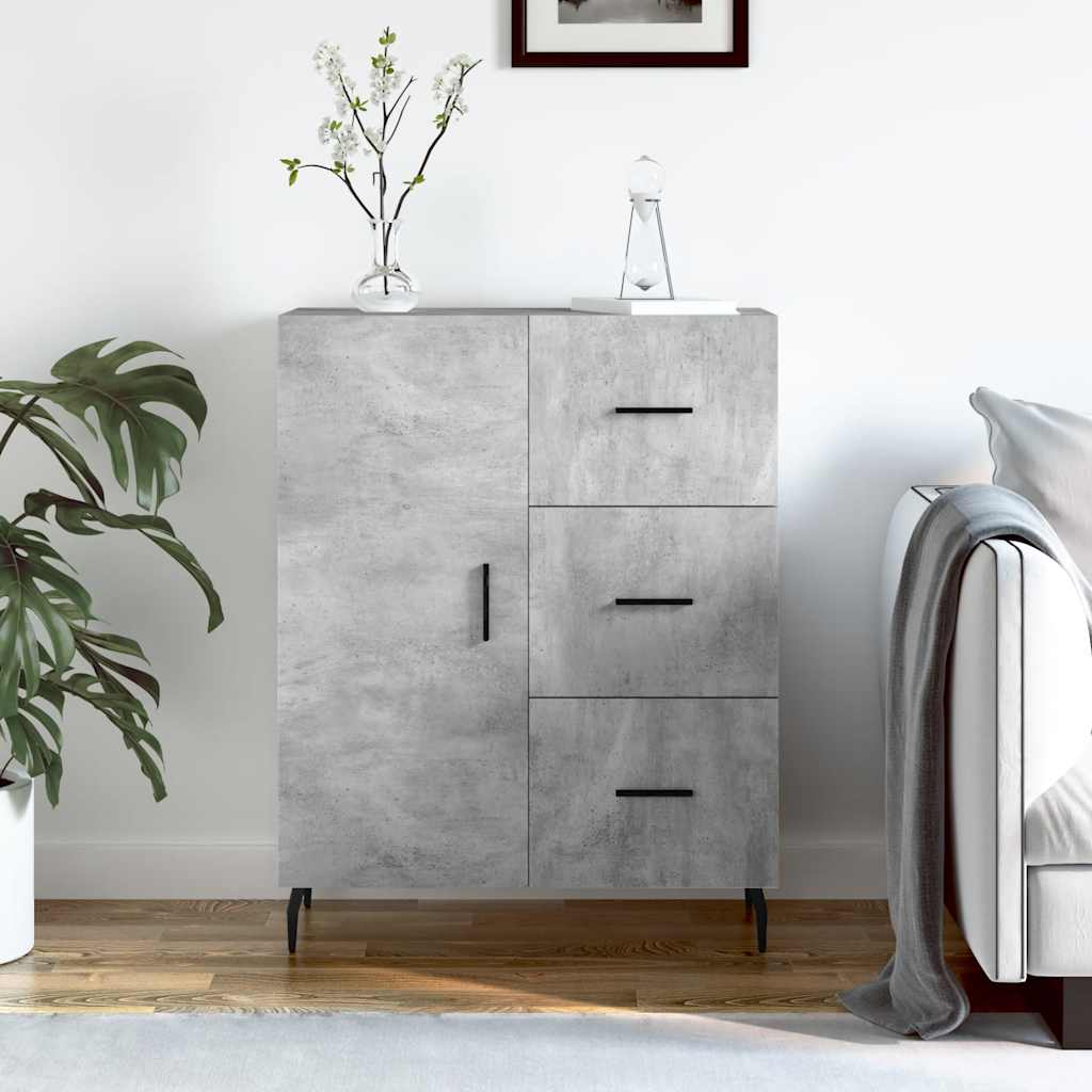 vidaXL Szafka, szarość betonu, 69,5x34x90 cm, materiał drewnopochodny