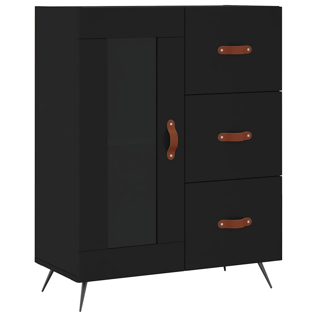 vidaXL Szafka, czarna, 69,5x34x90 cm, materiał drewnopochodny