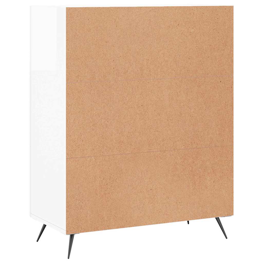 vidaXL Szafka, biała, połysk, 69,5x34x90 cm, materiał drewnopochodny