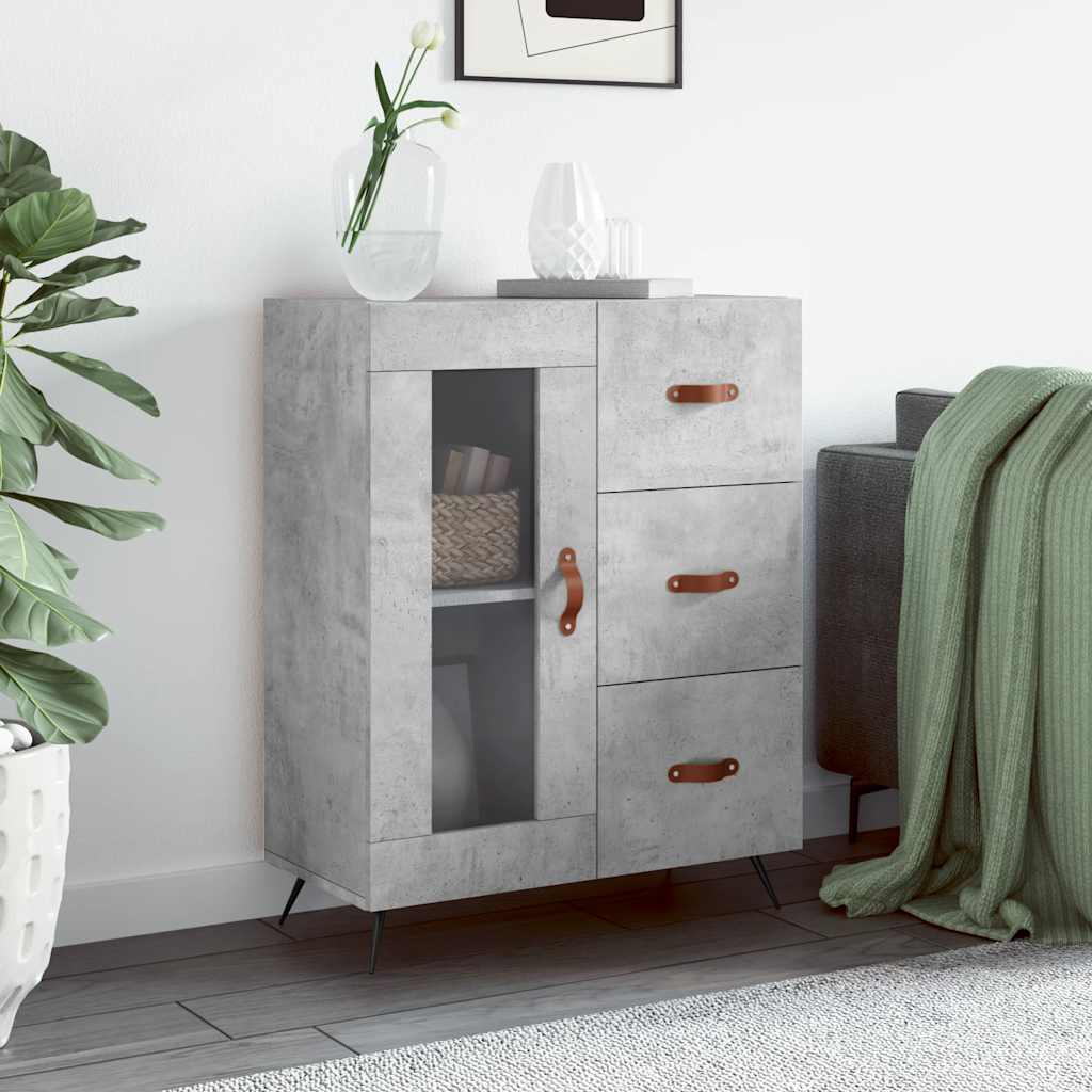 vidaXL Szafka, szarość betonu, 69,5x34x90 cm, materiał drewnopochodny