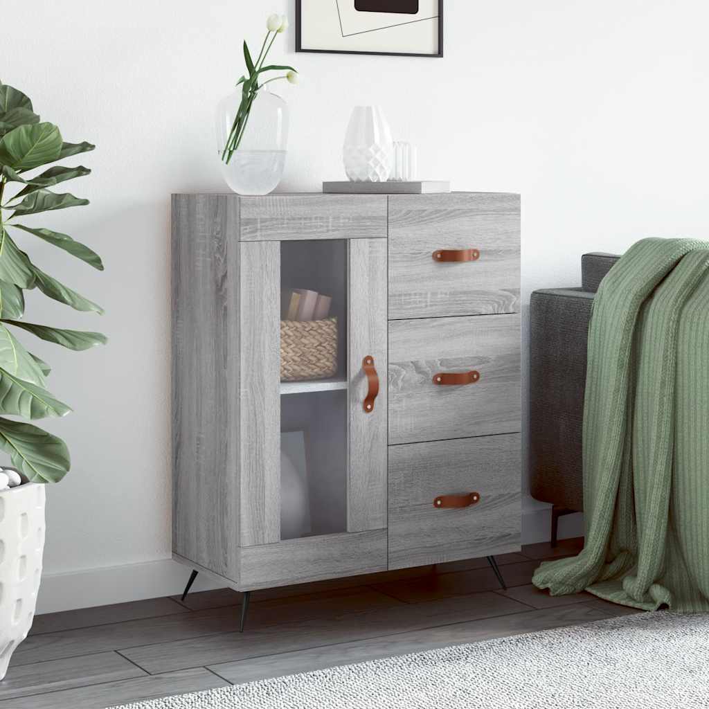 vidaXL Szafka, szary dąb sonoma, 69,5x34x90cm, materiał drewnopochodny