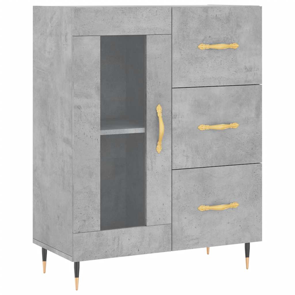 vidaXL Szafka, szarość betonu, 69,5x34x90 cm, materiał drewnopochodny
