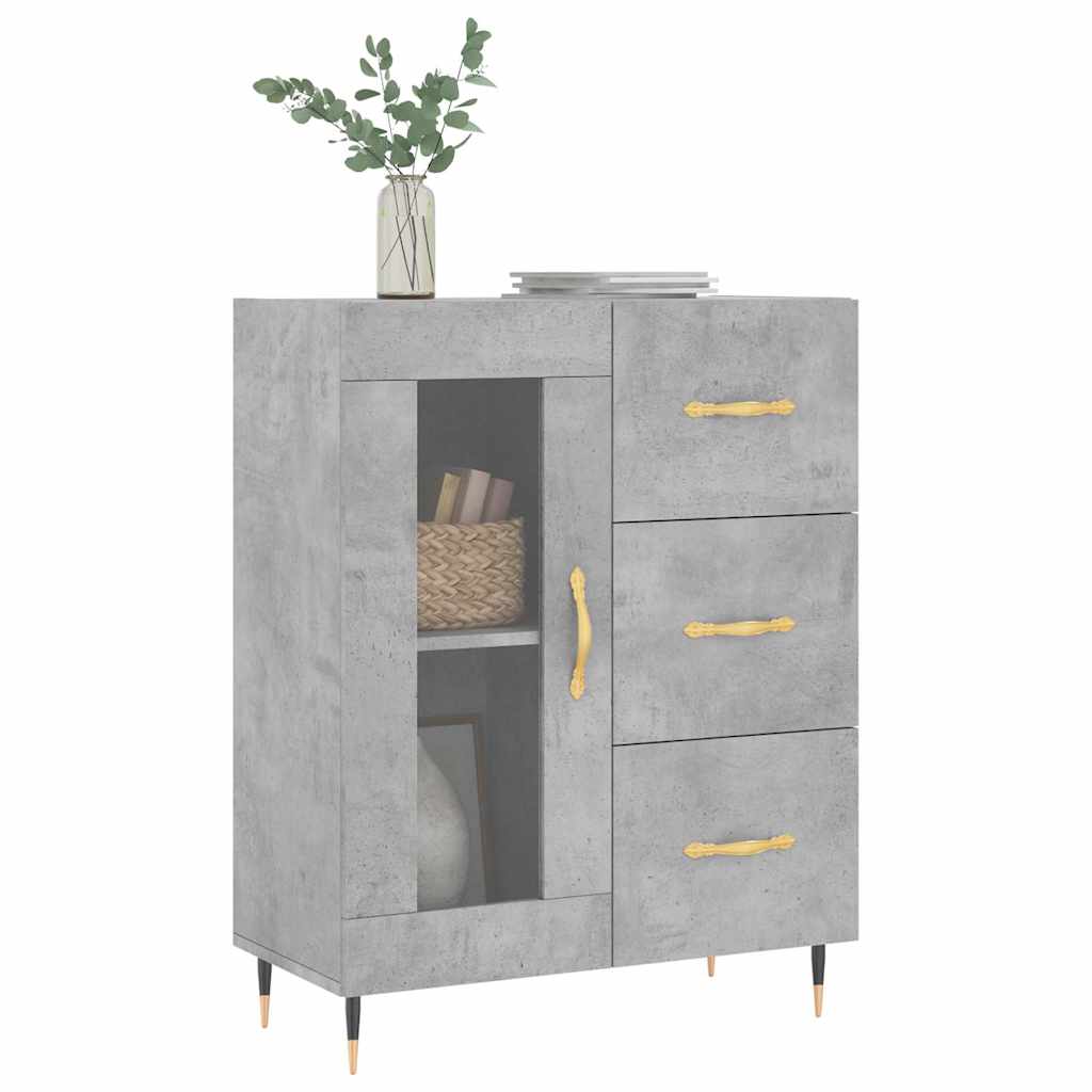 vidaXL Szafka, szarość betonu, 69,5x34x90 cm, materiał drewnopochodny